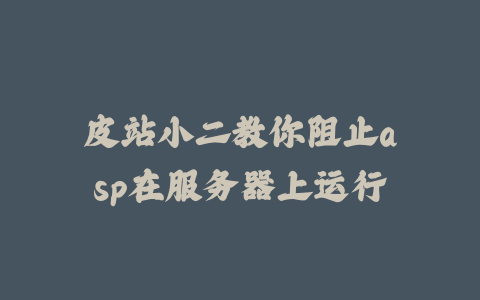 皮站小二教你阻止asp在服务器上运行_皮站网