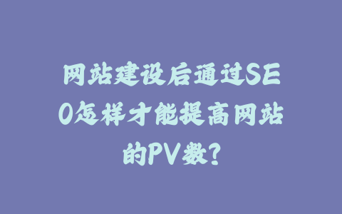 网站建设后通过SEO怎样才能提高网站的PV数？_皮站网
