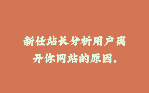 新任站长分析用户离开你网站的原因。_皮站网