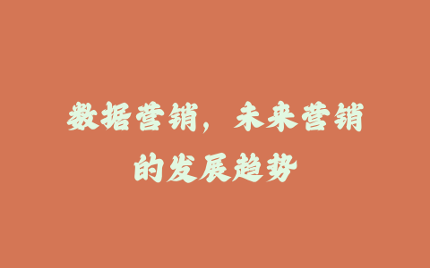 数据营销，未来营销的发展趋势_皮站网