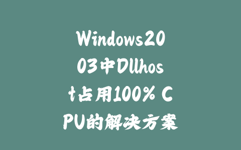 Windows2003中Dllhost占用100% CPU的解决方案_皮站网